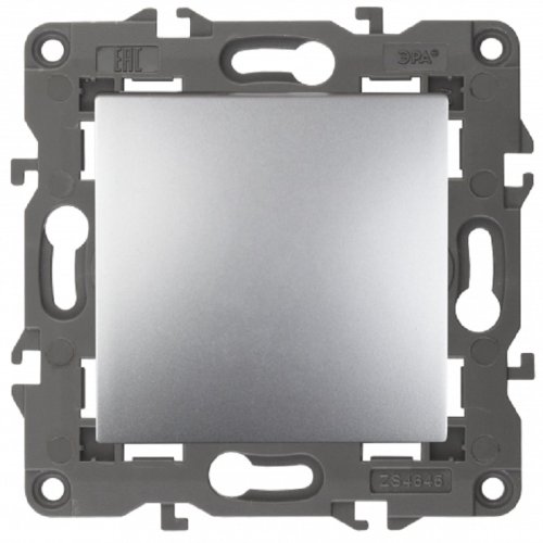 Переключатель без рамки Эра Elegance 1-кл. перекрестный алюминий фото Переключатель без рамки Эра Elegance 1-кл. перекрестный алюминий картинка